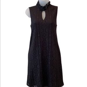 Libby Edelman Dress Black Lace Cutout Party Short Small